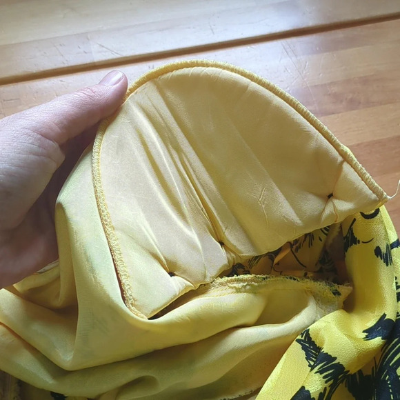 Maison Missy House 70s Peplum Maxi Dress Yellow Vneck Long Sleeve Size S/M - Picture 15 of 17